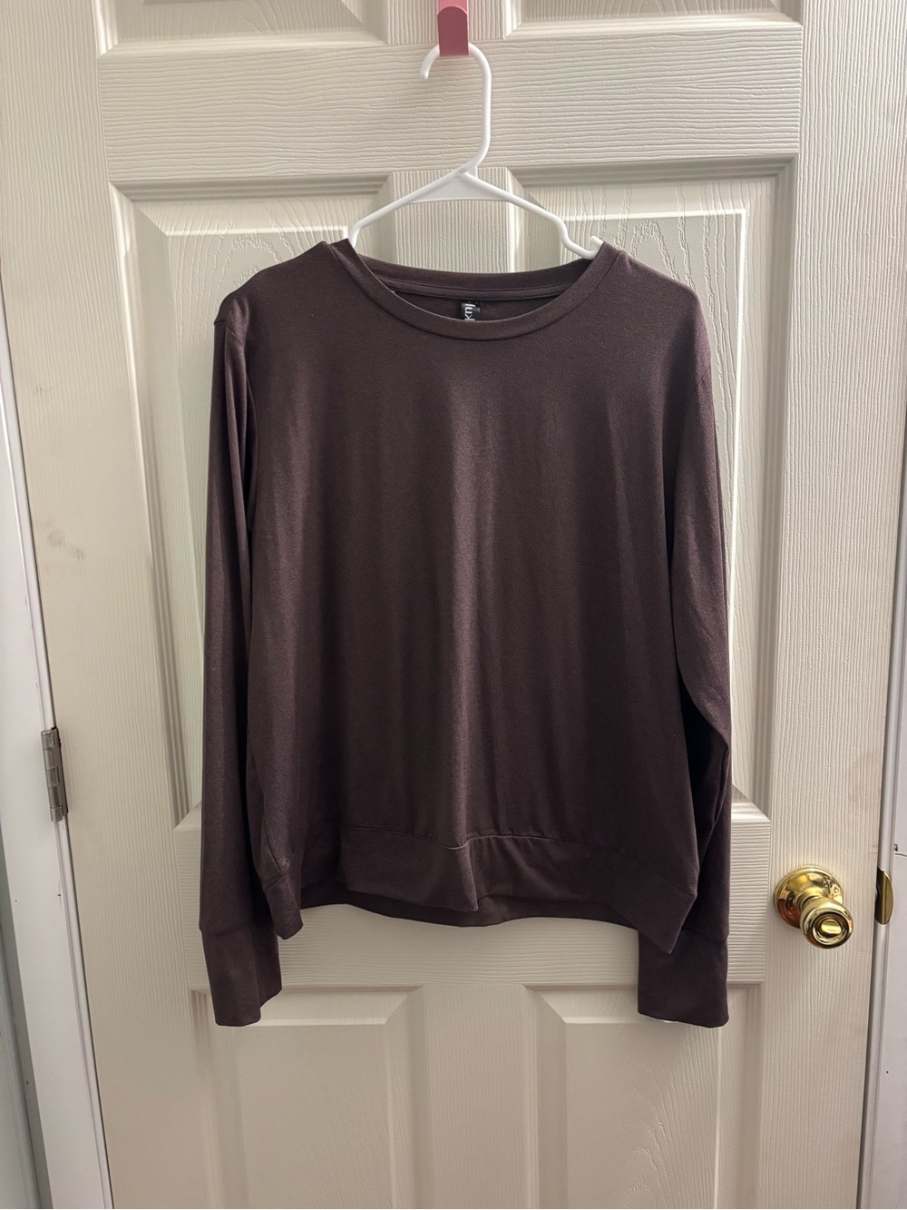 Women's Basic Crewneck Long Sleeve Purply Brown L